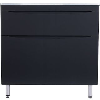 Тумба под раковину Style Line Бергамо мини 90 Люкс Plus СС-00002363 Черная антискрейч